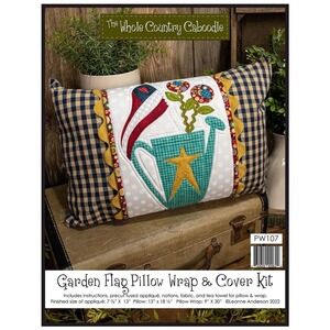 NEW The Whole Country Caboodle "Garden Flag Pillow Wrap & Cover Kit" Quilted
